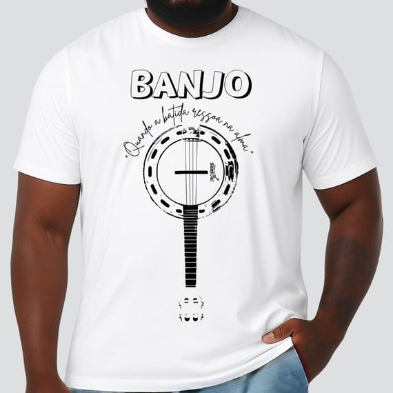 Camiseta Plus Size - Banjo Quando a Batida Ressoa na Alma