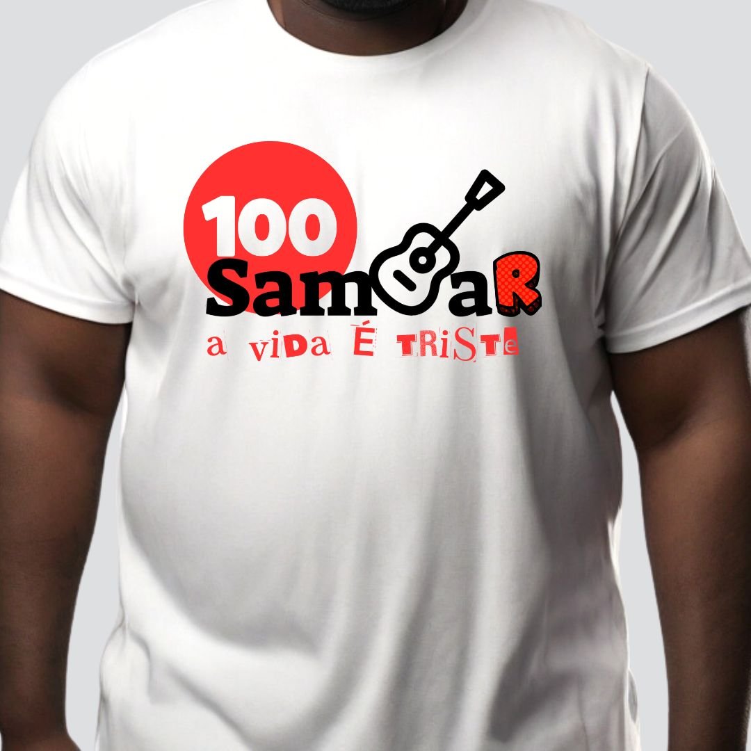 Nome do produto: Camiseta Plus Size - Sem Sambar a Vida é Triste
