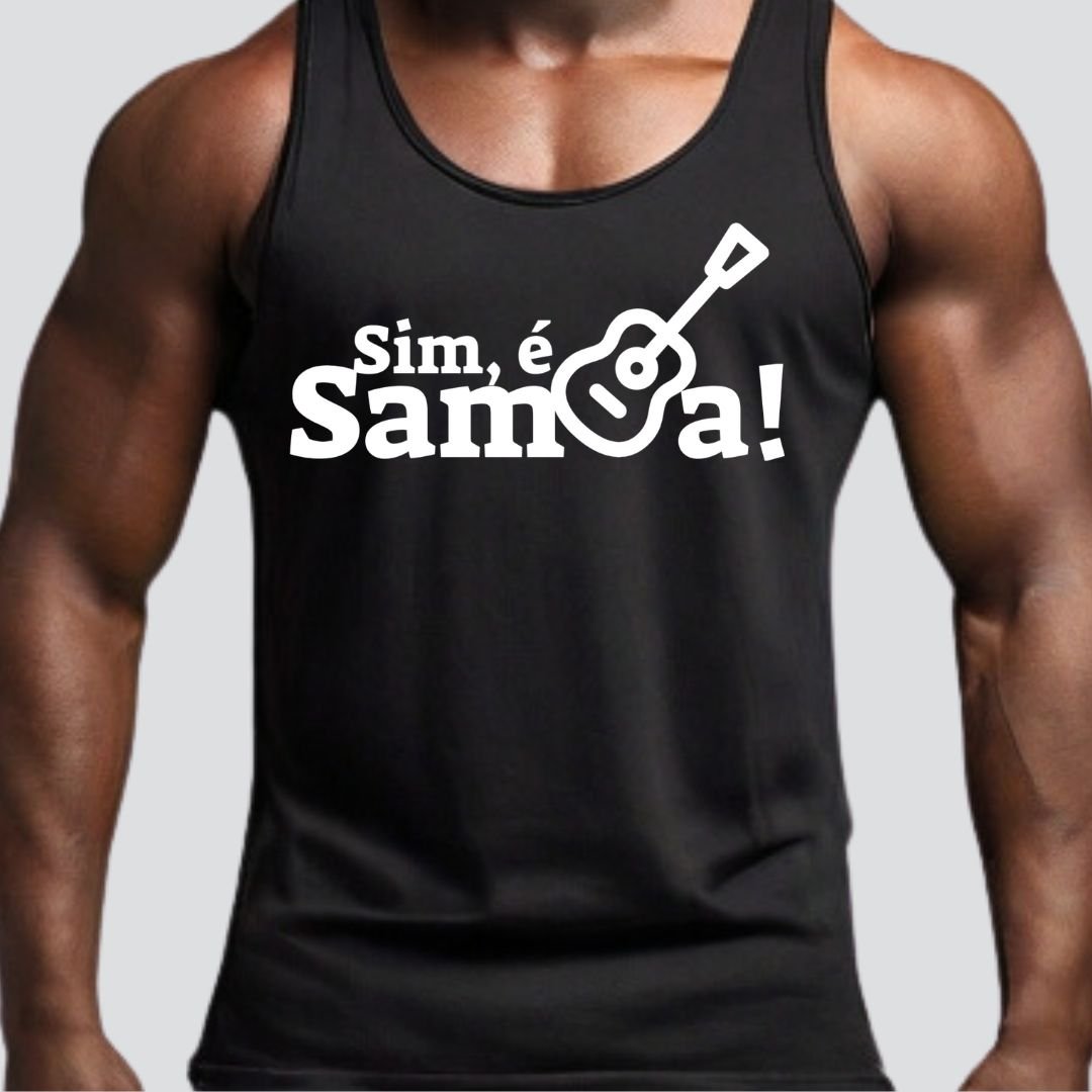 Nome do produto: Camiseta Regata Masculina - Sim é Samba