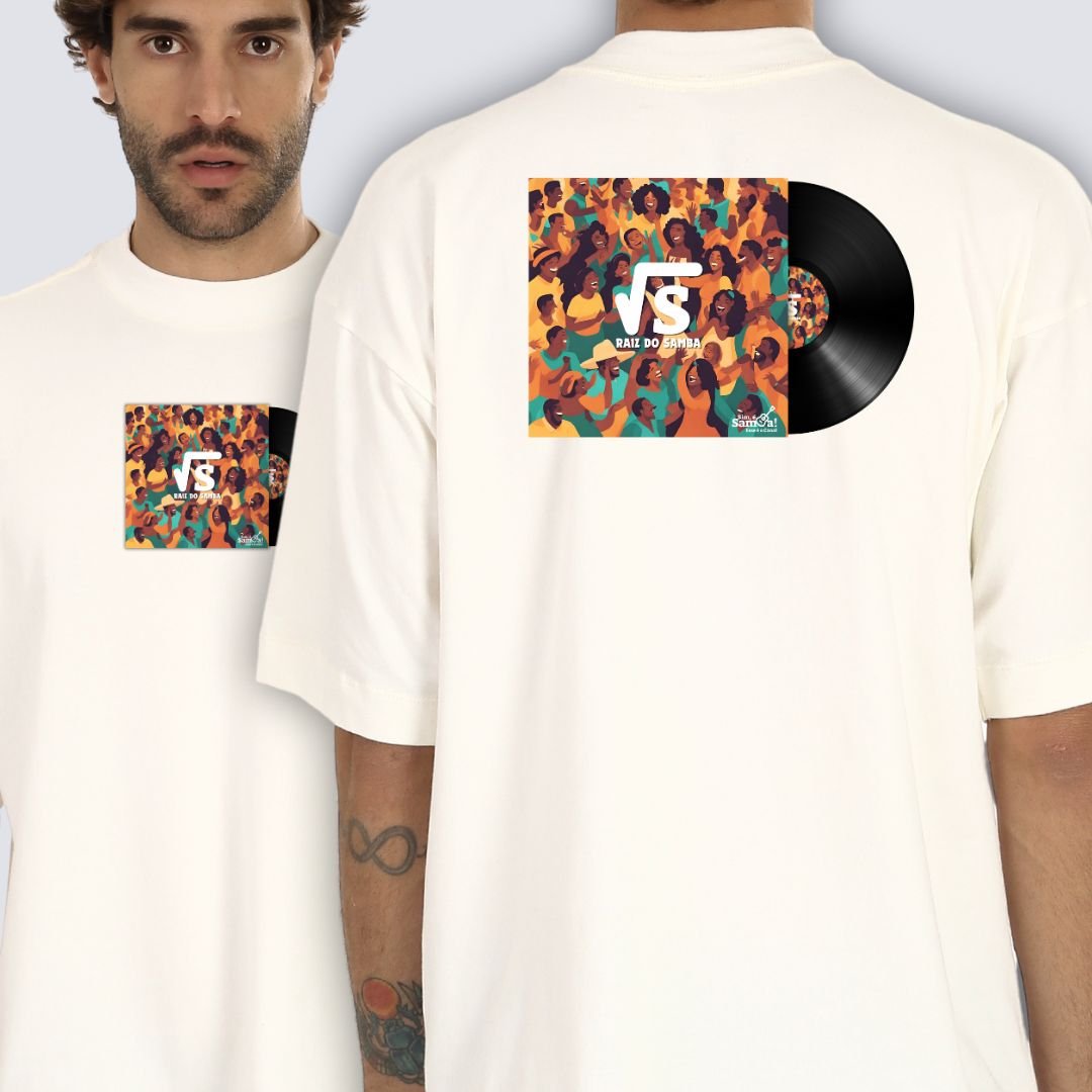 Nome do produto: Camiseta Masculina Oversized - Raiz do Samba