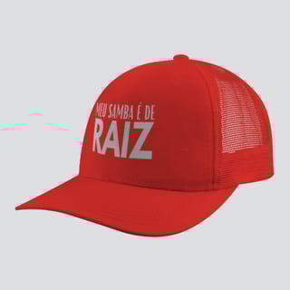 Nome do produto Boné Americano com Tela - Meu Samba é de Raiz