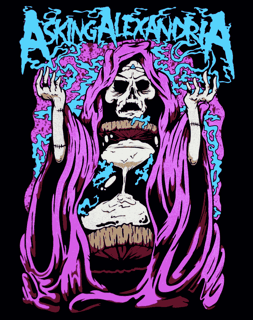 Nome do produto Camiseta ASKING ALEXANDRIA Preta Skull Hourglass Time CGA