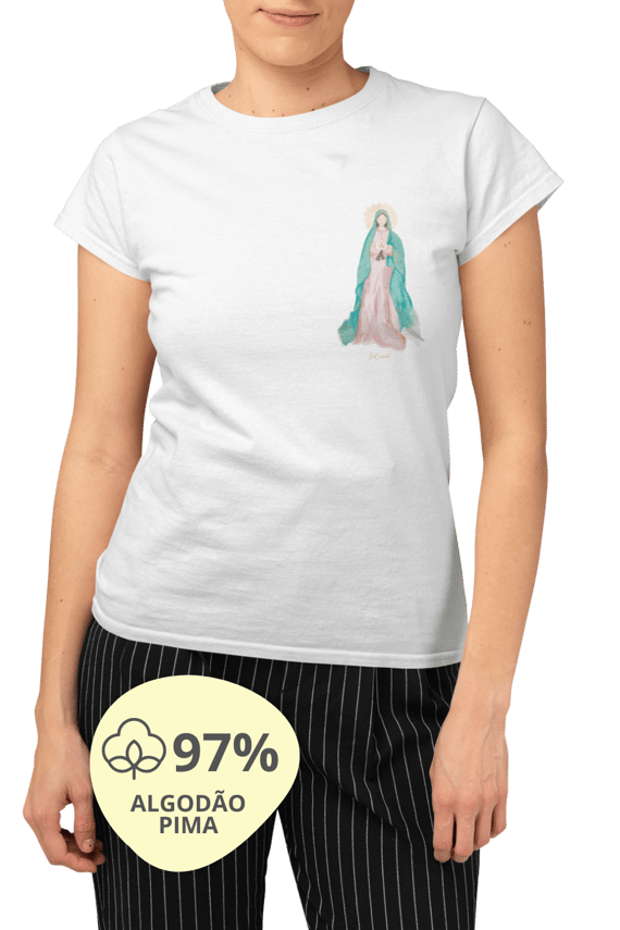 Camiseta Feminina Pima - Mãezinha de Guadalupe #01