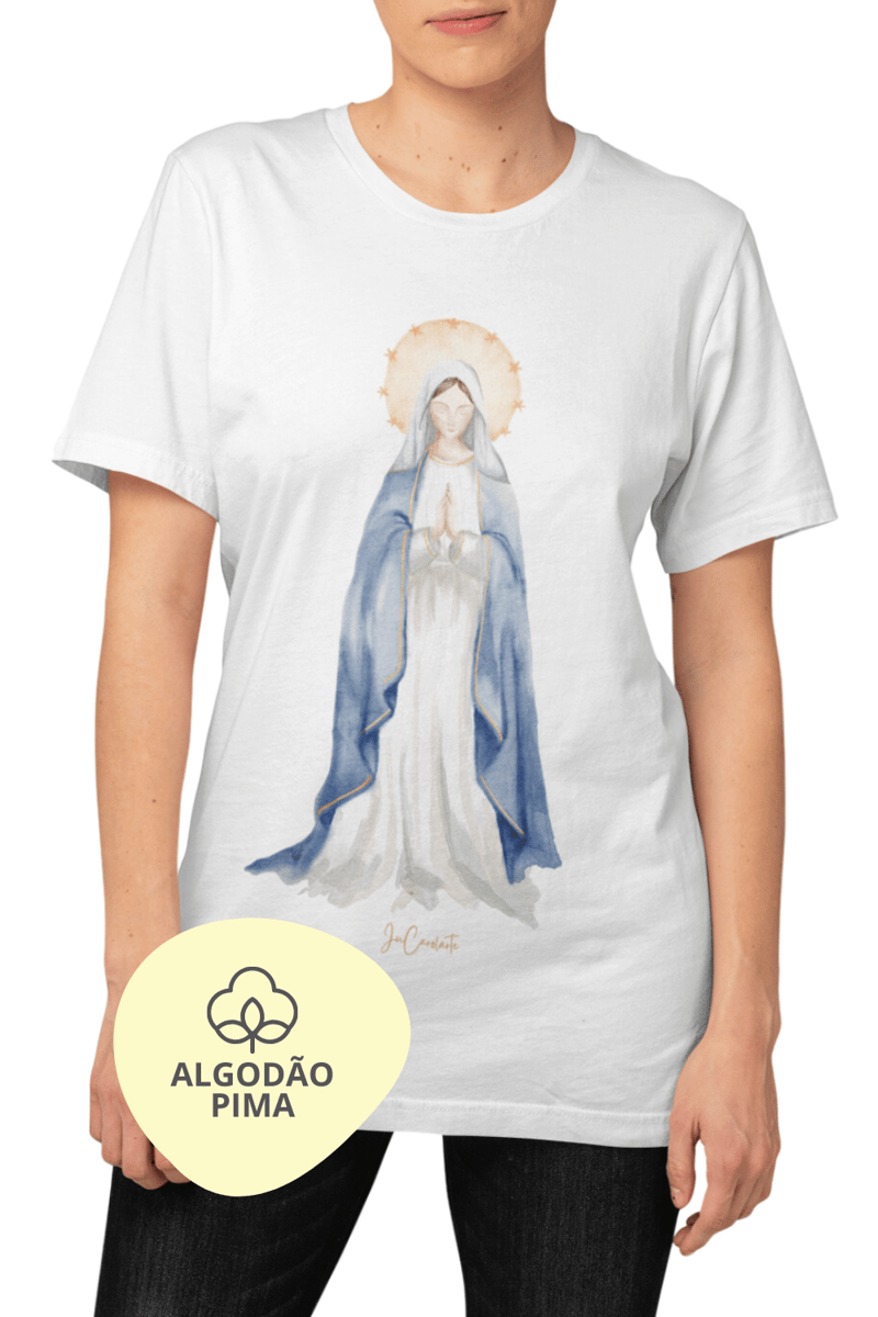 Nome do produto: Camiseta Pima - Mãezinha das Graças #01