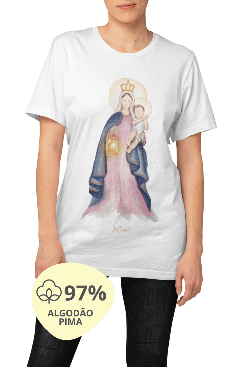 Nome do produto: Camiseta Pima - Mãezinha da luz #01