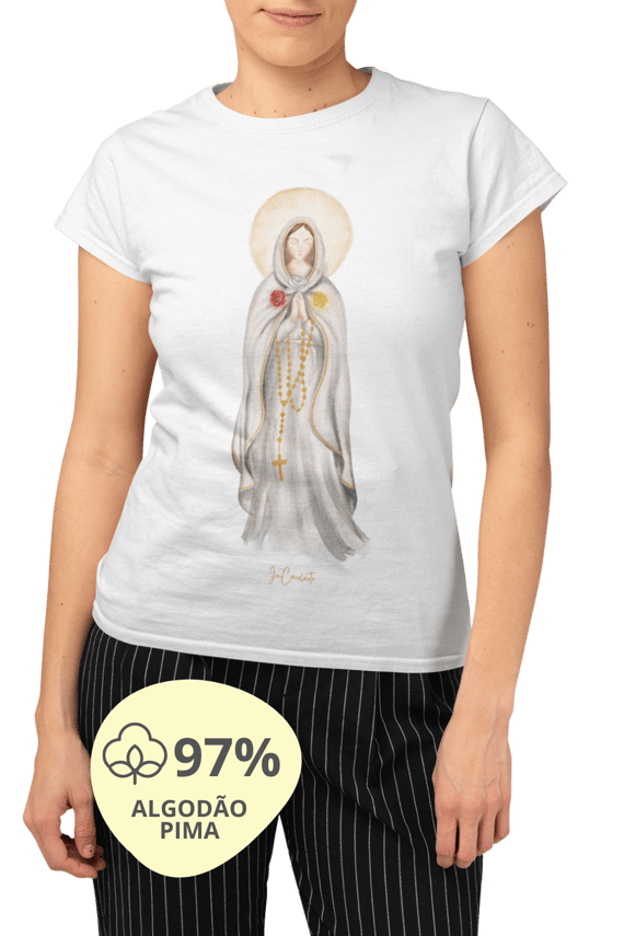 Camiseta Feminina Pima - Mãezinha da Rosa Mística #02