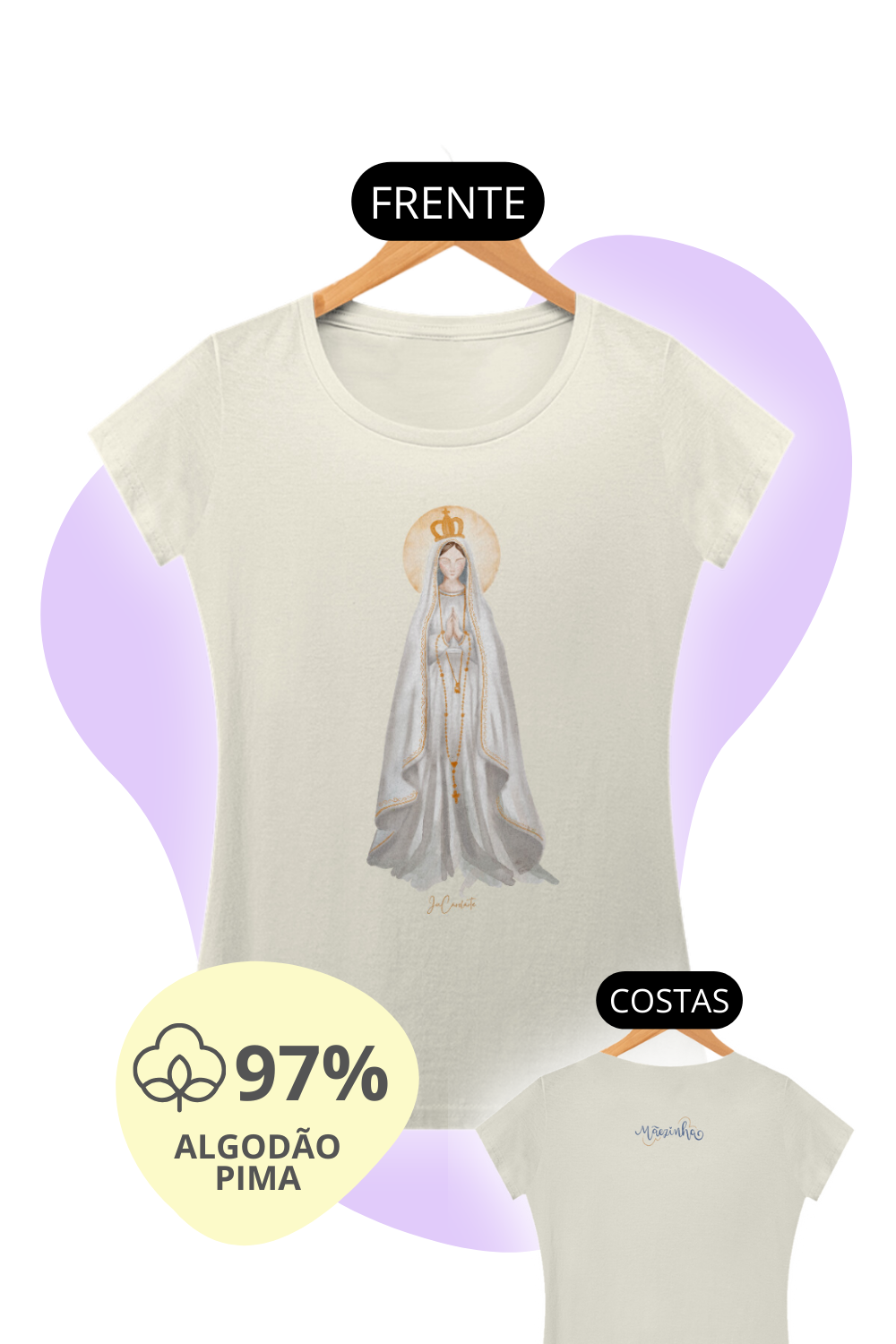 Camiseta Feminina Pima - Mãezinha de Fátima  #02