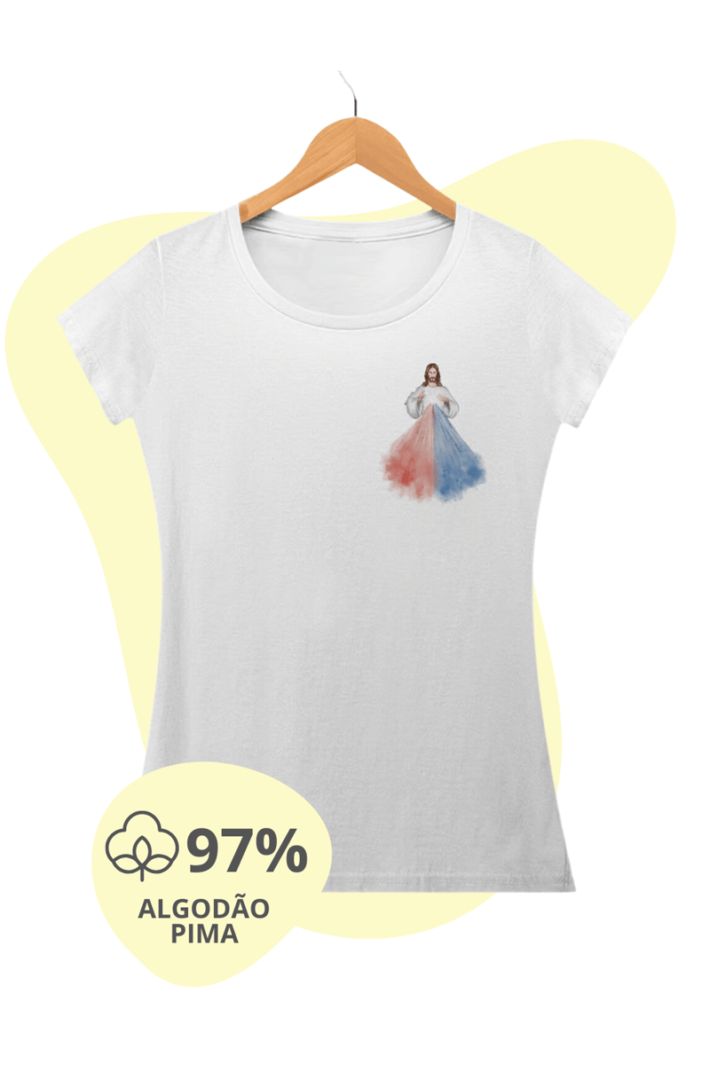 Nome do produto: Camiseta Feminina Pima - Jesus Misericordioso #02