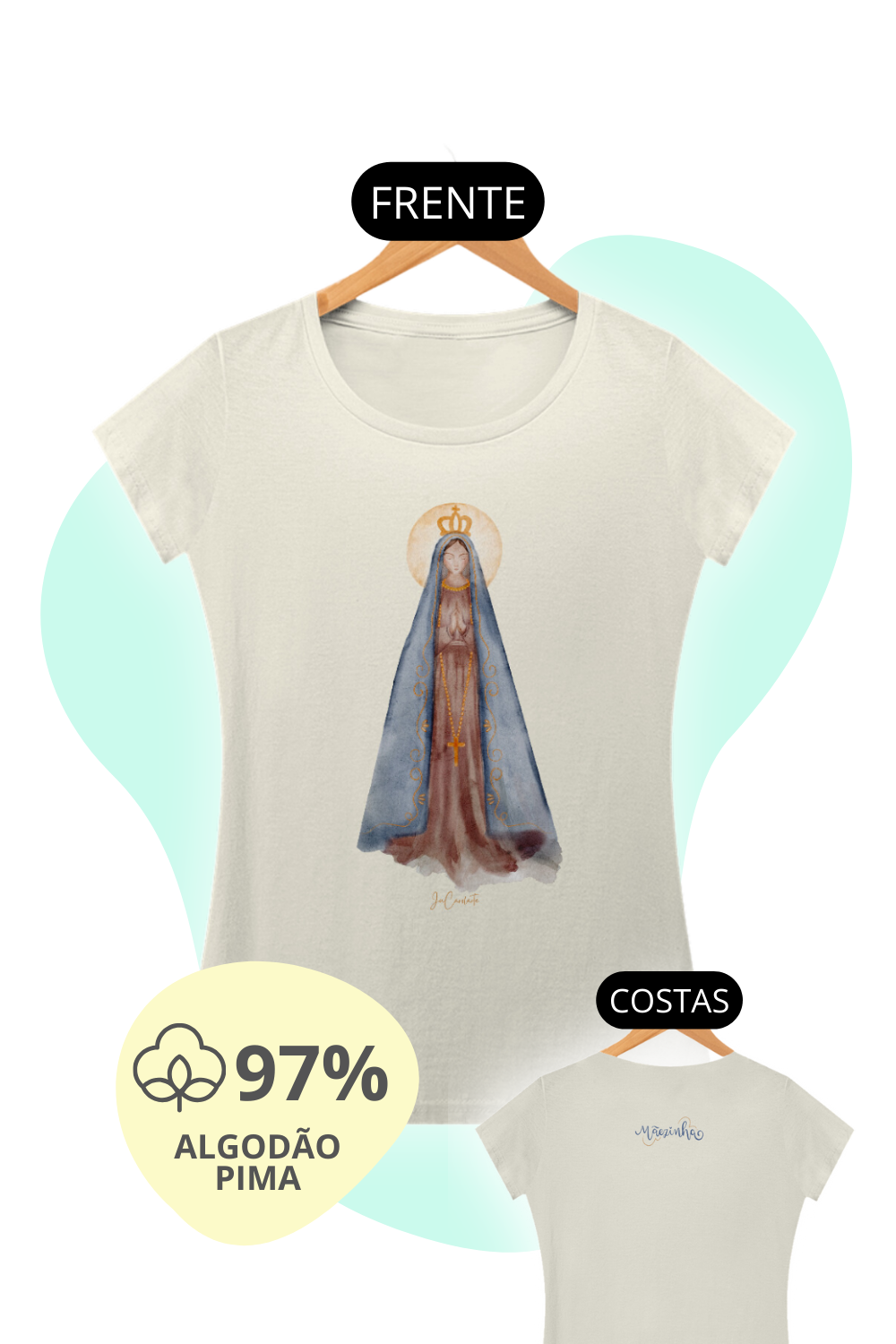 Camiseta Feminina Pima - Mãezinha Aparecida #02