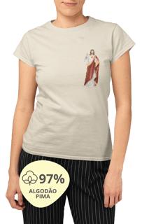 Nome do produto Camiseta Feminina Pima - Sagrado Coração de Jesus #02
