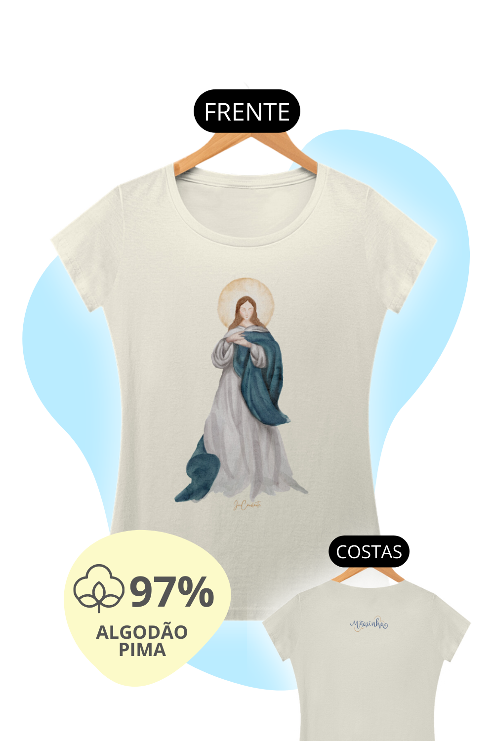 Camiseta Feminina Pima - Mãezinha da Imaculada Conceição #01