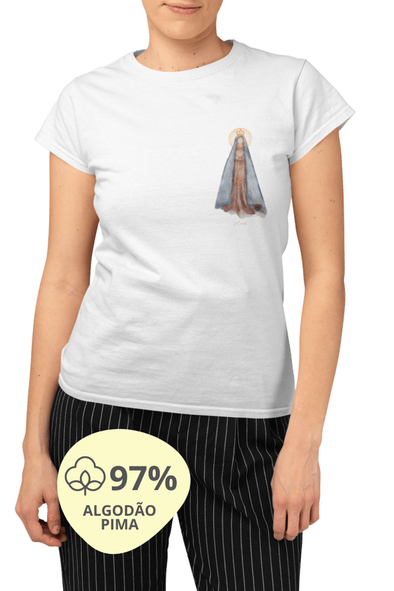 Camiseta Feminina Pima - Mãezinha Aparecida #01