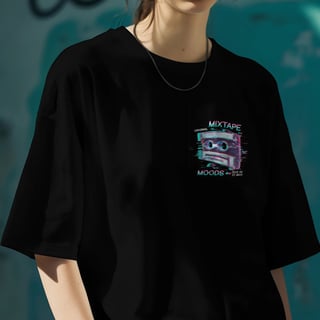 Nome do produto Camiseta Oversized Mixtape Neon Glitch