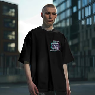 Nome do produto Camiseta Oversized Mixtape Neon Glitch