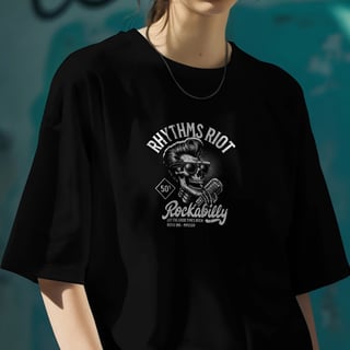Nome do produto Camiseta Oversized Skull Rockabilly