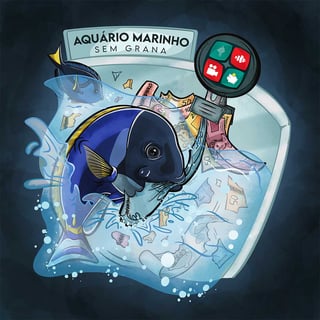 Nome do produto Pôster Aquário Marinho Sem Grana
