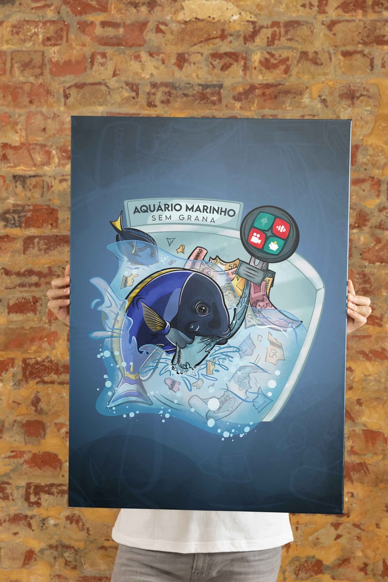 Nome do produto: Pôster Aquário Marinho Sem Grana