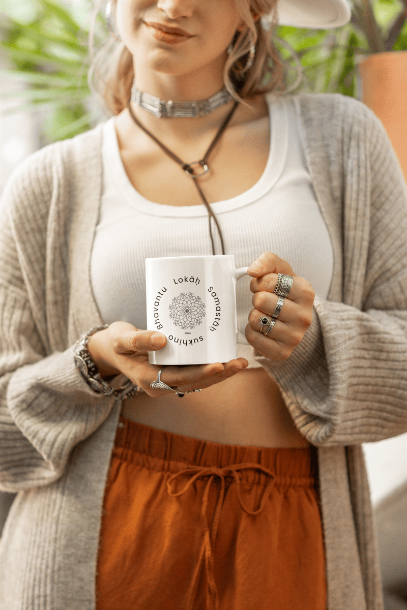 Nome do produto: Caneca Lokah Samastah Sukhino Bhavantu