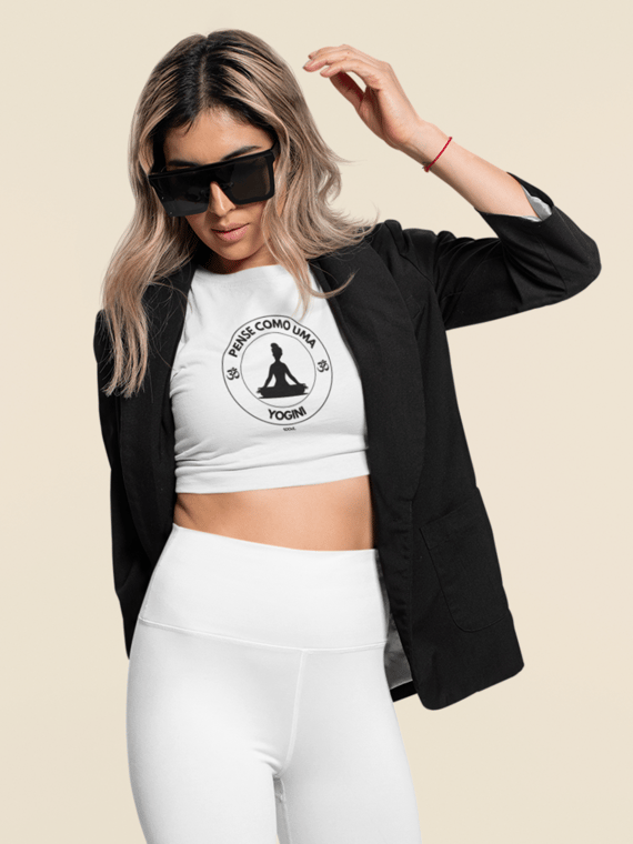 Camiseta Cropped Pense como uma Yogini