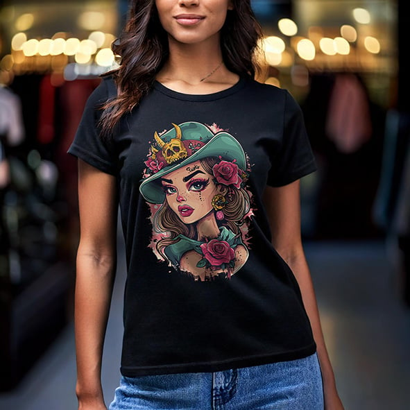 Camiseta Feminina Street Art Pinup