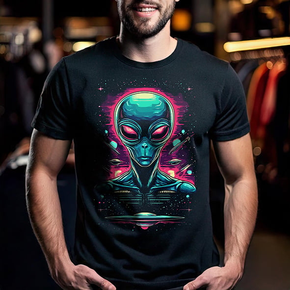 Camiseta Unisex Sci Fi Alien Grey