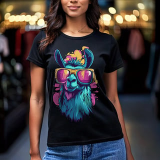 Camiseta Feminina Street Art Llama