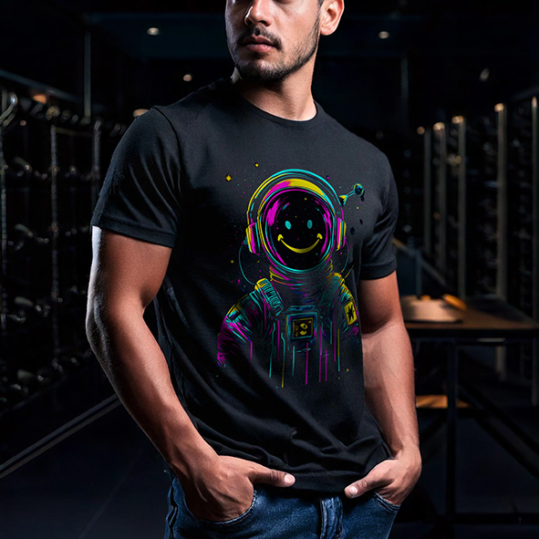 Camiseta Unisex Astronauta Neon