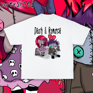 Nome do produto Camiseta Oversized Branca 'DEATH & ROMANCE'