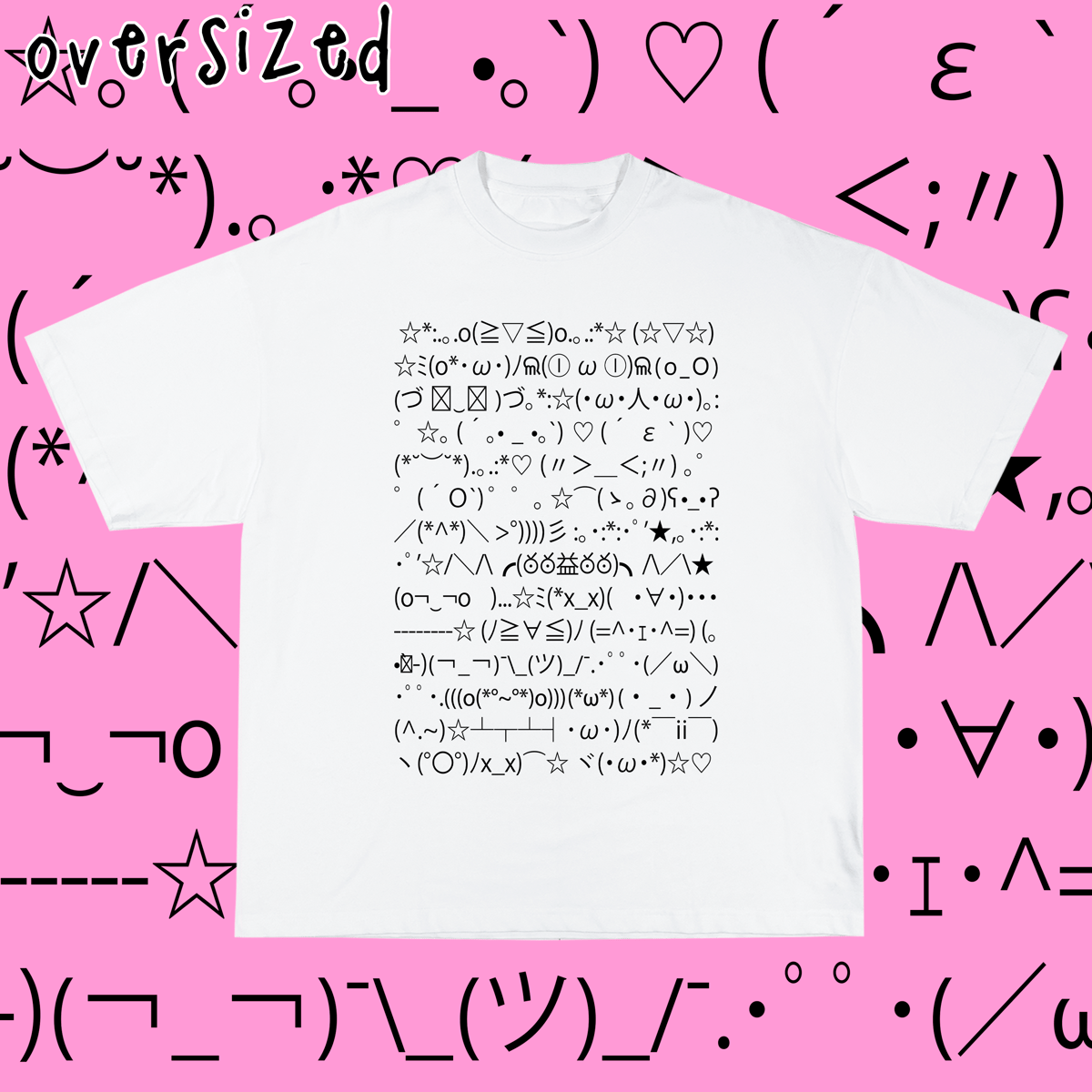 Nome do produto: Camiseta Oversized \'kaomoji\'