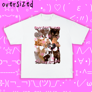 Camiseta Oversized 'WHY CAN'T I KISS ALL THE KITTIES'