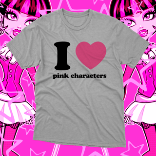 Nome do produto Camiseta 'I LOVE PINK CHARACTERS'