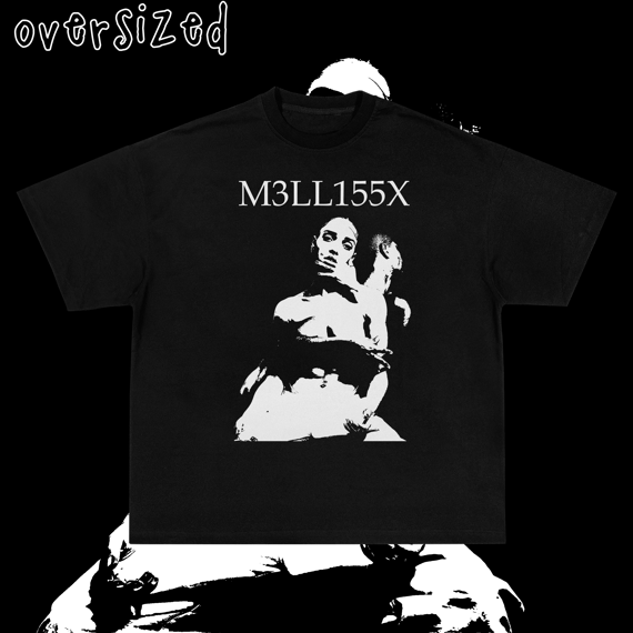 Camiseta Oversized Preta 'FKA TWIGS - M3LL155X'