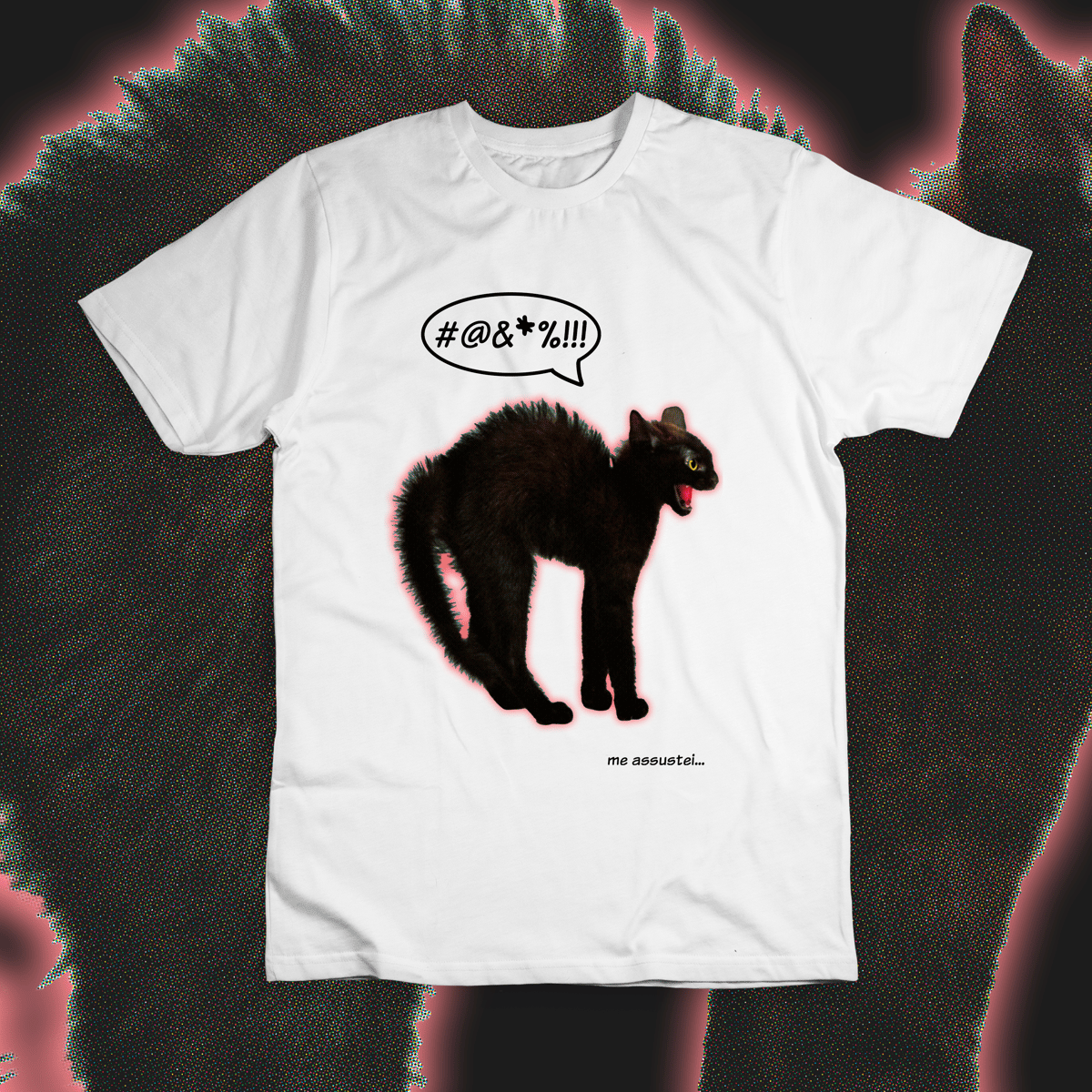 Nome do produto: Camiseta \'me assustei (gatinho)\'