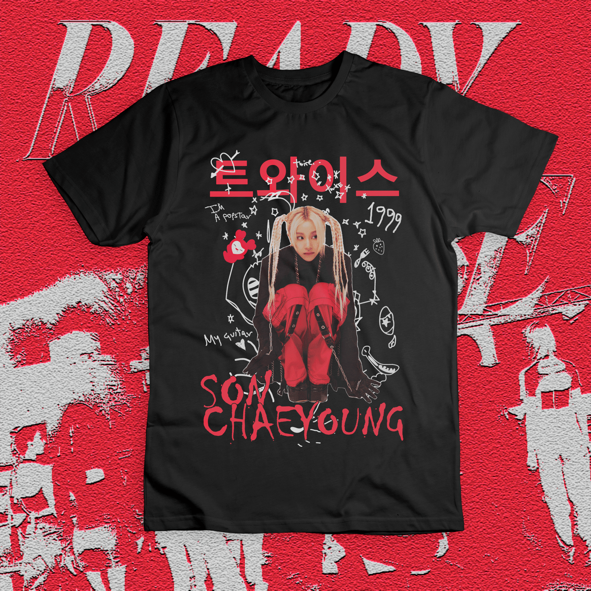 Nome do produto: Camiseta preta \'SON CHAEYOUNG (twice)\'