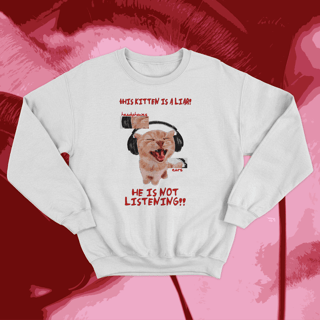 Nome do produto Moletom Blusão 'THIS KITTEN IS A LIAR'