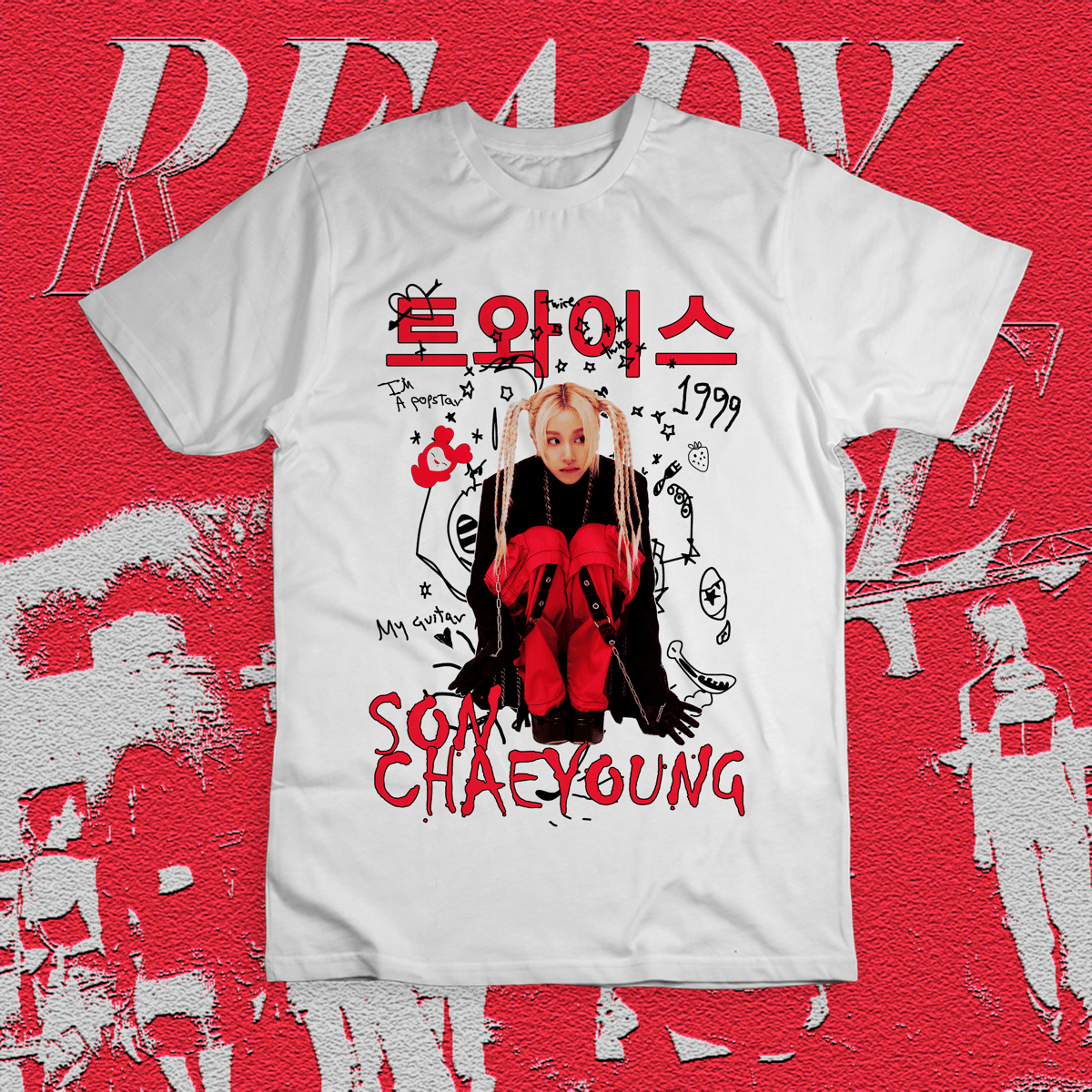 Nome do produto: Camiseta branca \'SON CHAEYOUNG (Twice)\'
