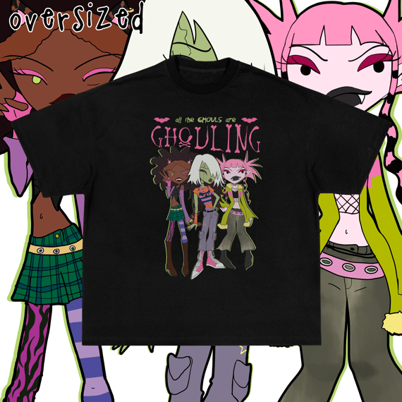 Camiseta Oversized 'ALL THE GHOULS ARE GHOULING'