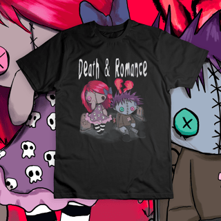 Camiseta Preta 'DEATH & ROMANCE'