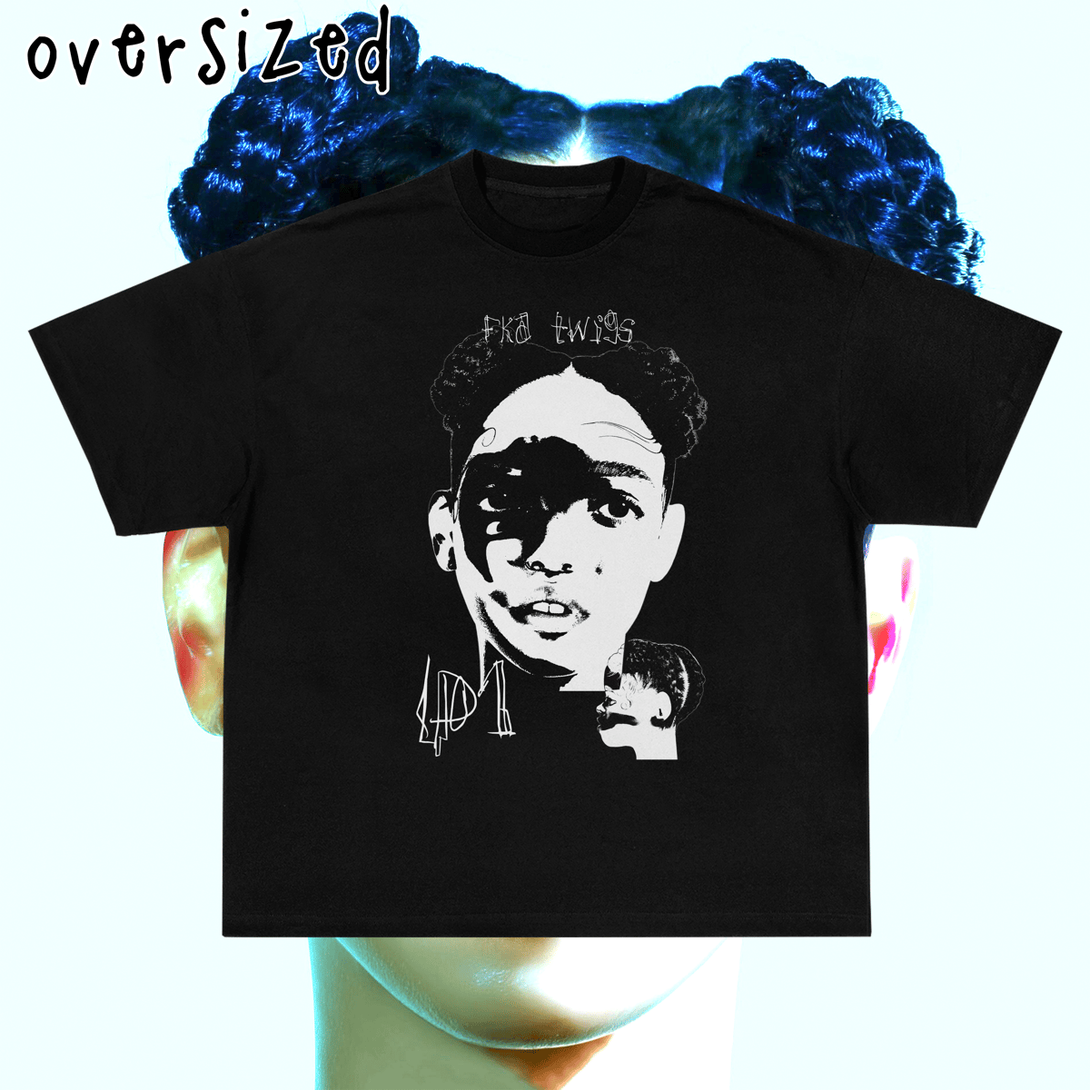 Nome do produto: Camiseta Oversized Preta \'FKA TWIGS - LP1\'