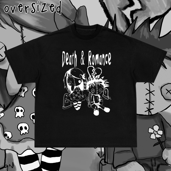 Camiseta Oversized 'DEATH & ROMANCE'