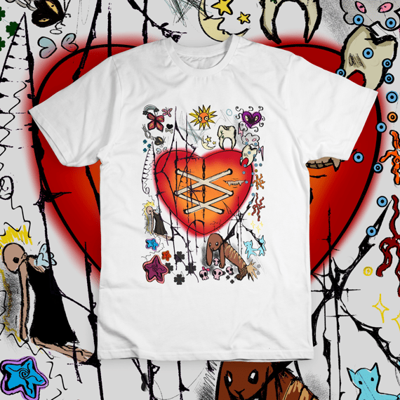 Camiseta 'meu coração <3'