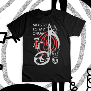 Nome do produto Camiseta 'MUSIC IS MY DRUG'