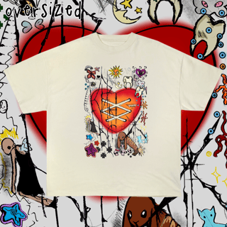Nome do produto Camiseta Oversized 'meu coração <3'
