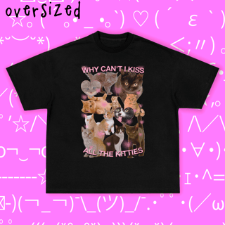Nome do produto Camiseta Oversized 'WHY CAN'T I KISS ALL THE KITTIES'
