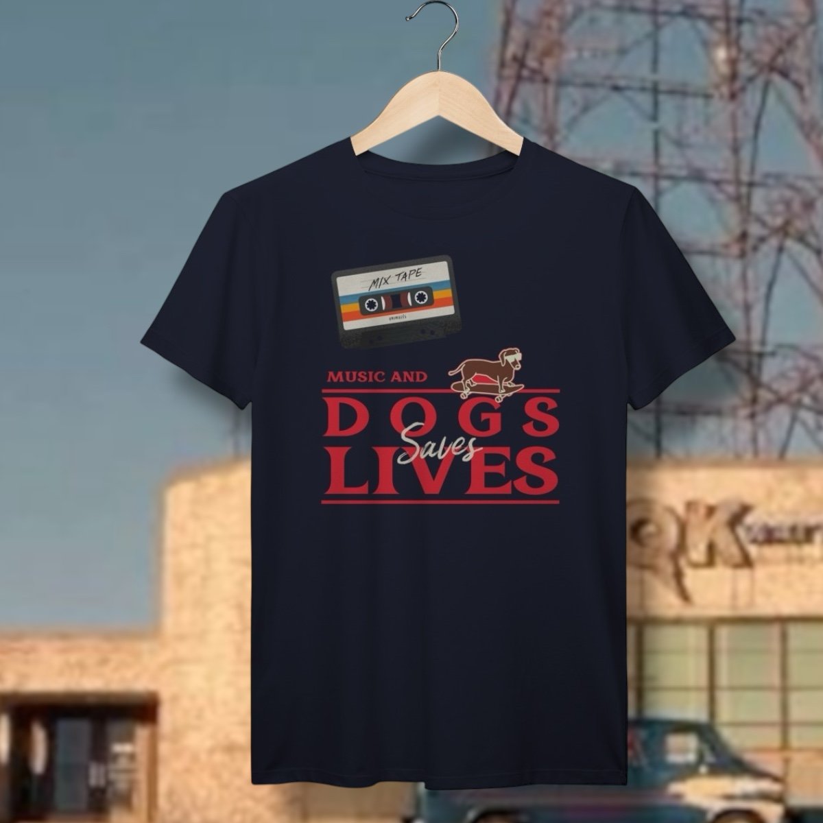 Nome do produto: t-shirt• music and dogs saves lives