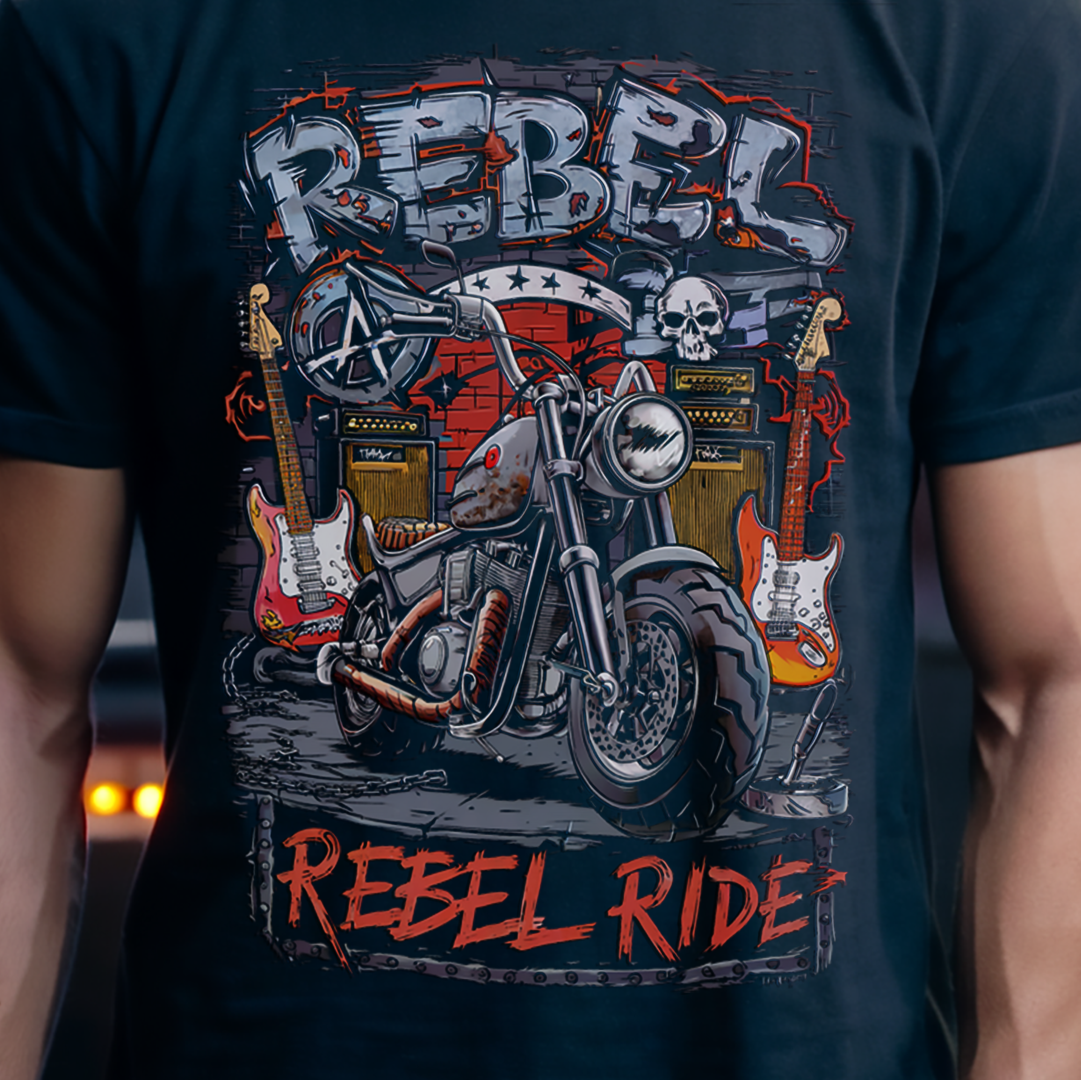 Nome do produto: T-SHIRT PLUS SIZE REBEL RIDE