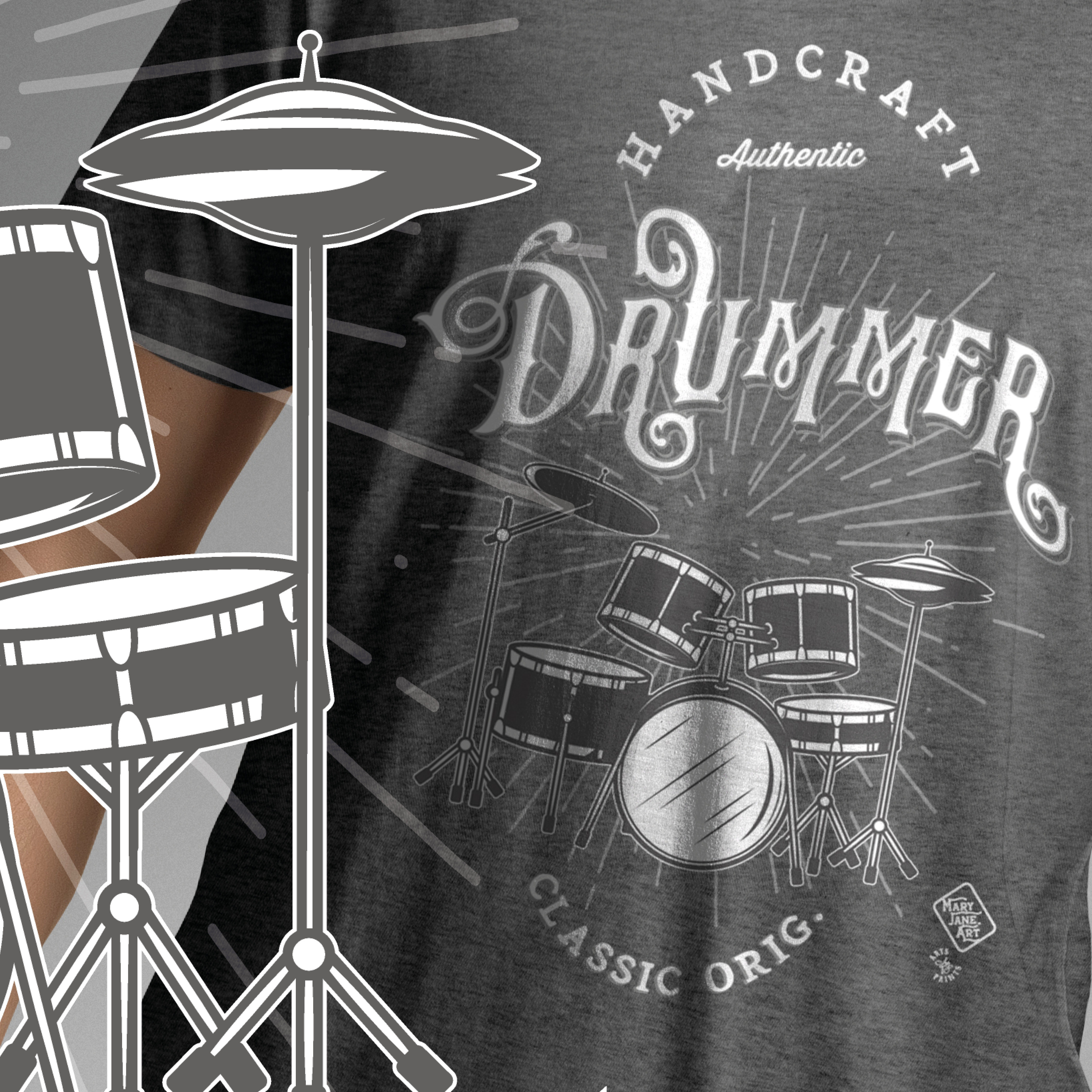 TSHIRT GARAGE BAND DRUMMER