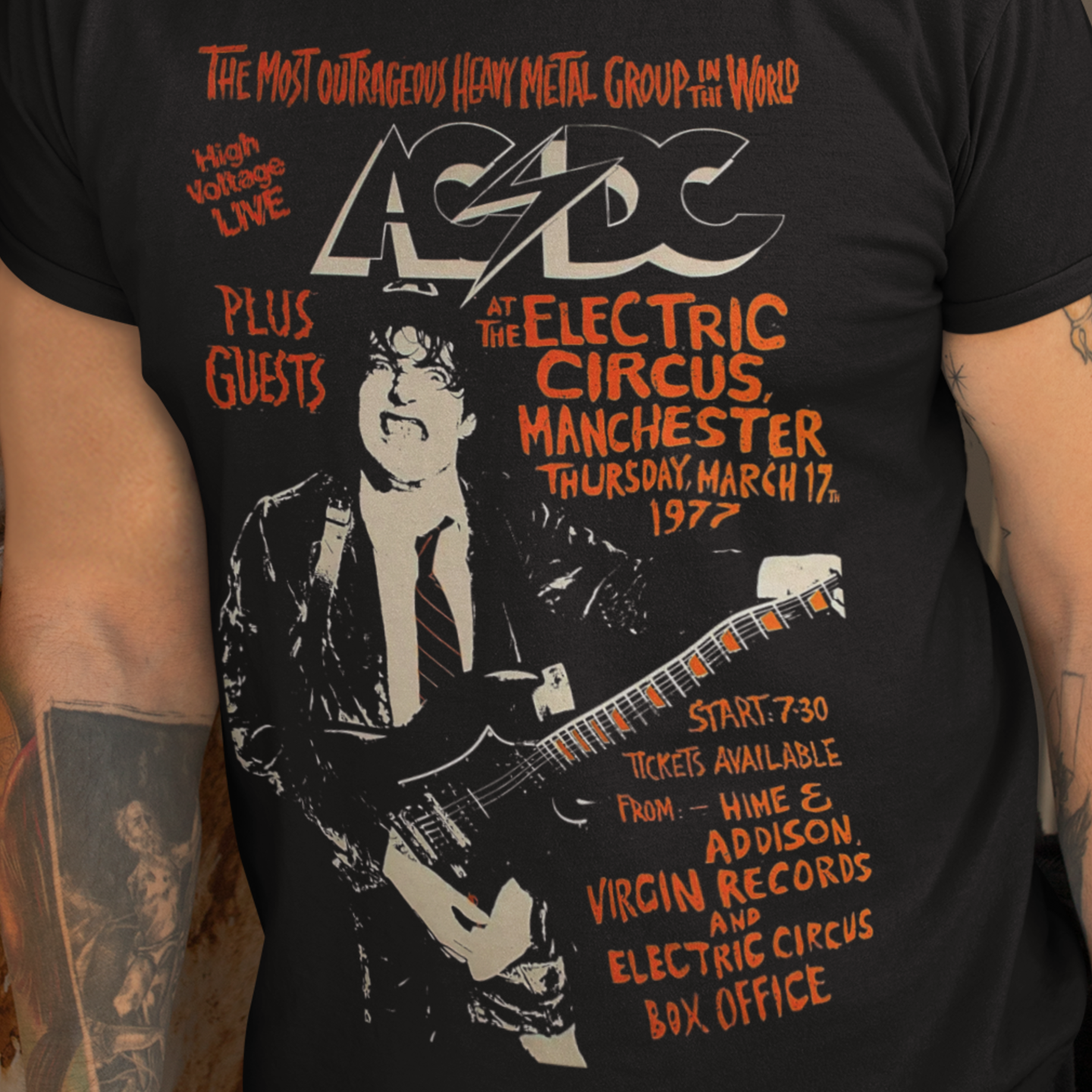 T-SHIRT CLASSIC ACDC POSTER 1977