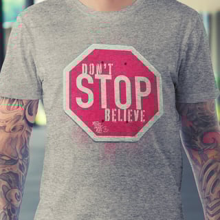 Nome do produto tshirt don't stop believe