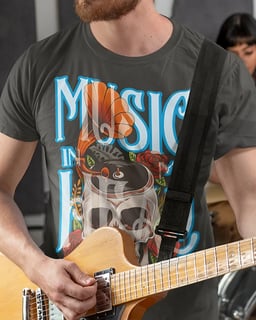 Nome do produto CAMISETA MUSIC IN MY HEAD T-Shirt Quality